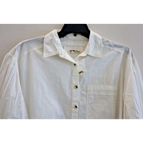 We The Free x FP OB1475056 Women Sz S White Happy Hour Solid Poplin L/S Top - Picture 3 of 9